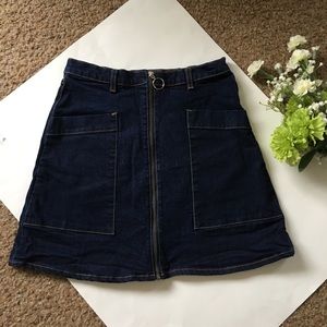 Monki Women’s A-Line Blue Jean Skirt